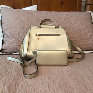 Gold La Terre Fashion Satchel Purse & Wallet Set